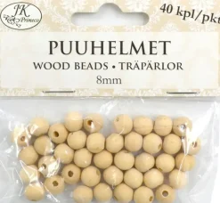 New Puuhelmet Natur 8Mm 40Kpl/Pkt Askartelutarvikkeet