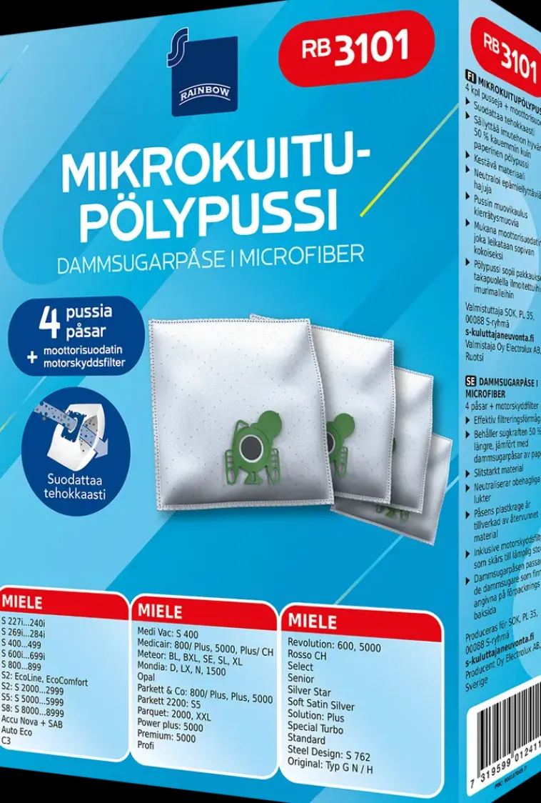 Rainbow Imurit Ja Tarvikkeet-Polypussi Rb3101 4Kpl + Moottorisuodatin