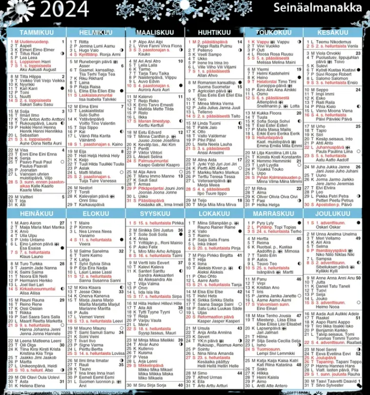 Discount Seinakalenteri Seinaalmanakka/Vaggalmanackan Kalenterit