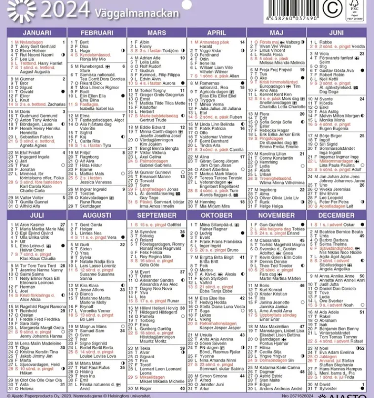 Discount Seinakalenteri Seinaalmanakka/Vaggalmanackan Kalenterit