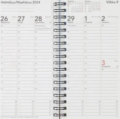 Hot Taskukalenteri Time System Memory Pinkki 2024 Kalenterit