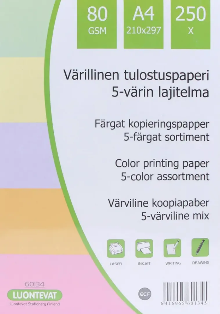 New Teehoo Varillinen Tulostuspaperi A4 250Kpl 5 Varia Paperitarvikkeet