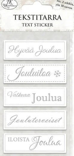 Online Tekstitarralajitelma Joulu Hopeafolio 2 Ark/Pkt Askartelutarvikkeet