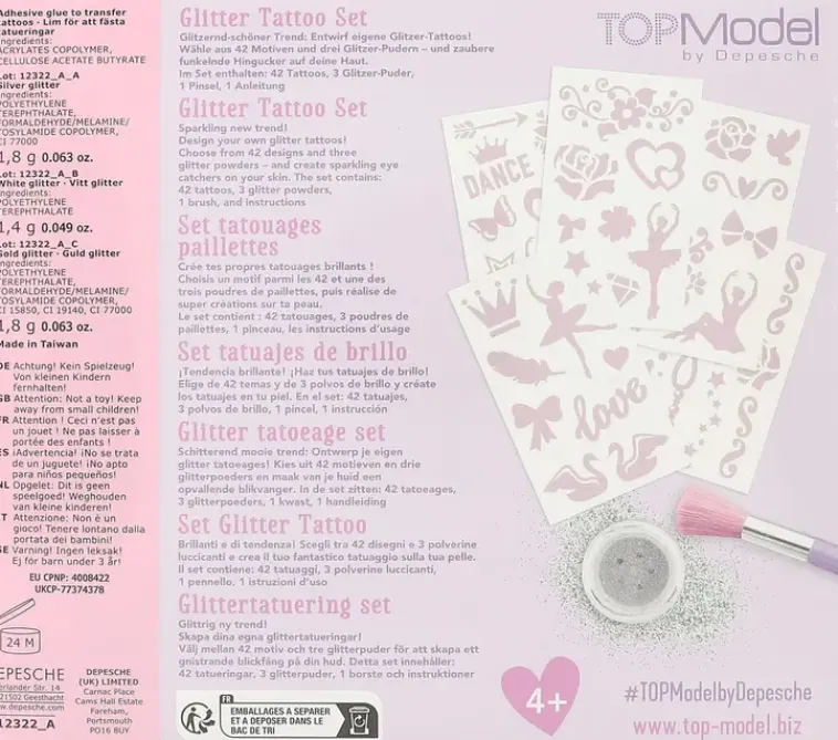 TOPModel Askartelutarvikkeet-Kimalletatuointisetti Ballet